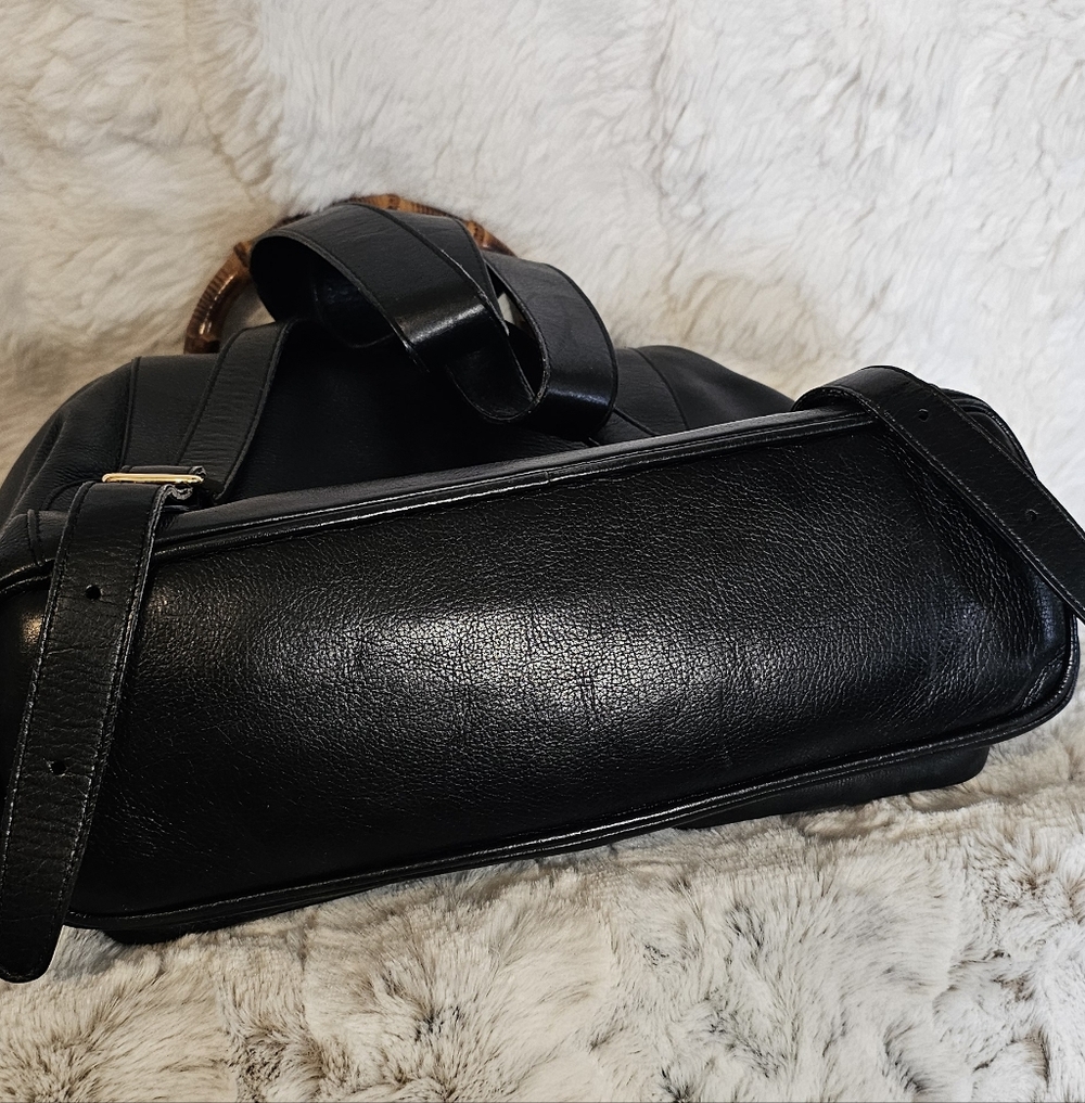 Gucci Black Leather Backpack with Bamboo Accents - Picture 12 of 15